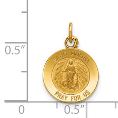 14K Saint Martha Medal Pendant