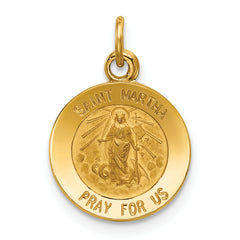 14k Saint Martha Medal Pendant