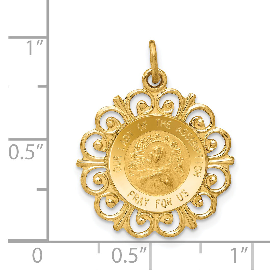 14K Our Lady Of The Assumption Medal Pendant