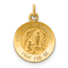 14k Our Lady of Lourdes Medal Charm