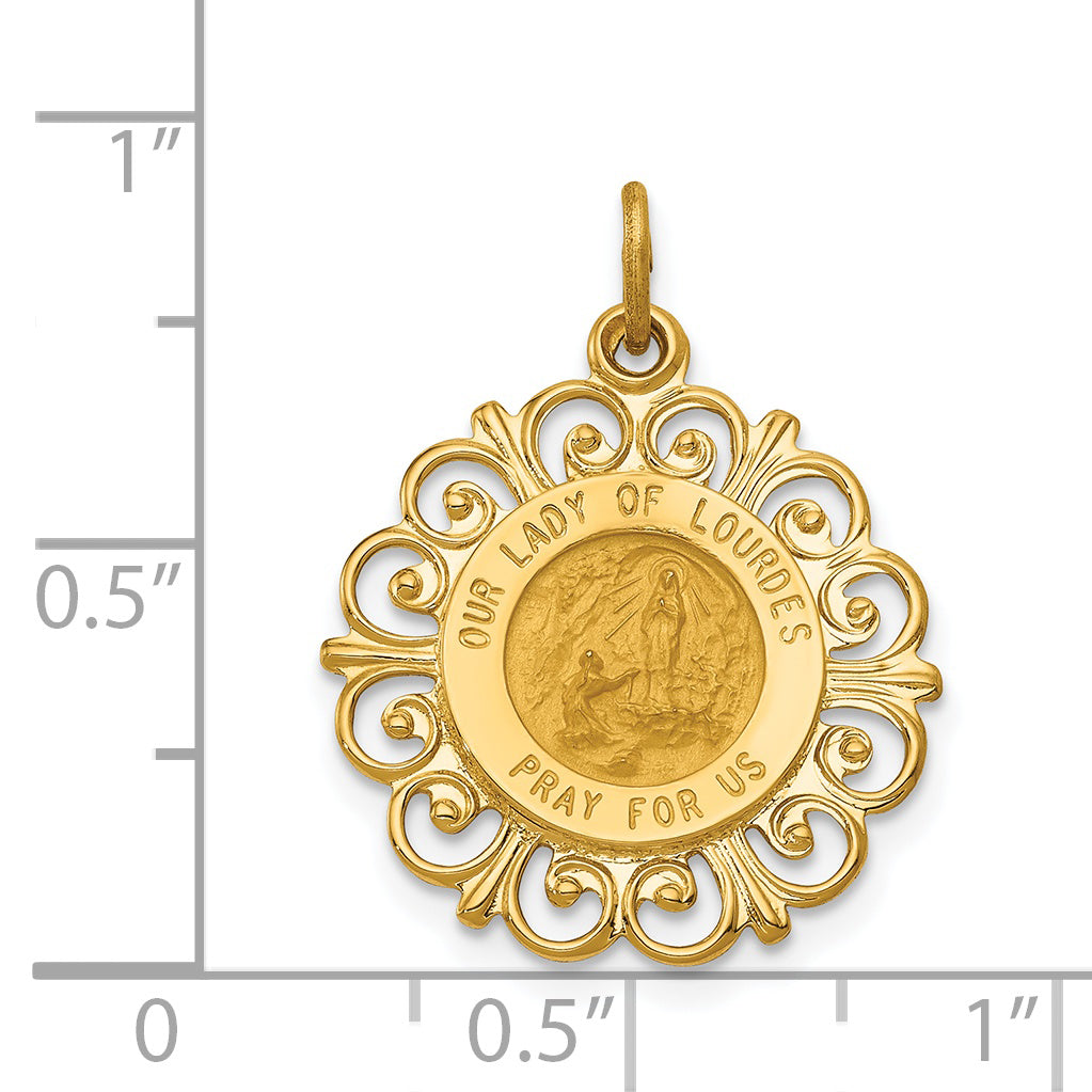 14K Our Lady of Lourdes Medal Pendant