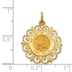 14K Our Lady of Lourdes Medal Pendant