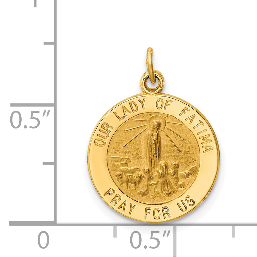 14K Our Lady of Fatima Medal Charm