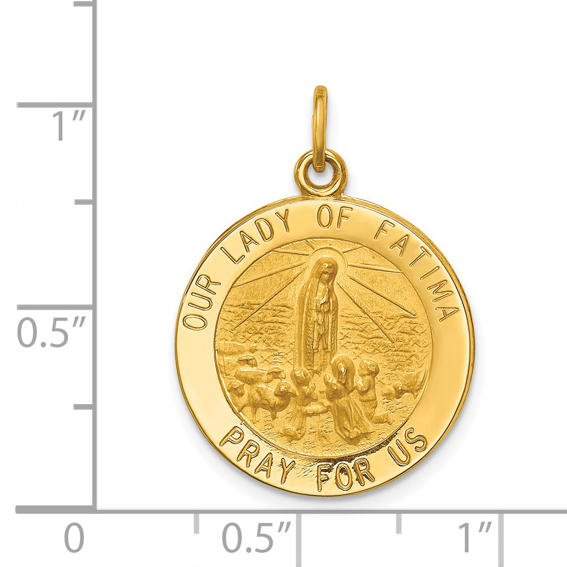 14K Our Lady of Fatima Medal Pendant