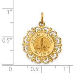 14K Our Lady of Fatima Medal Pendant