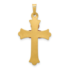 14K Two-Tone Claddagh Cross Pendant