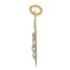 14K Two-tone INRI Crucifix Pendant