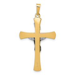 14K Two-tone INRI Crucifix Pendant