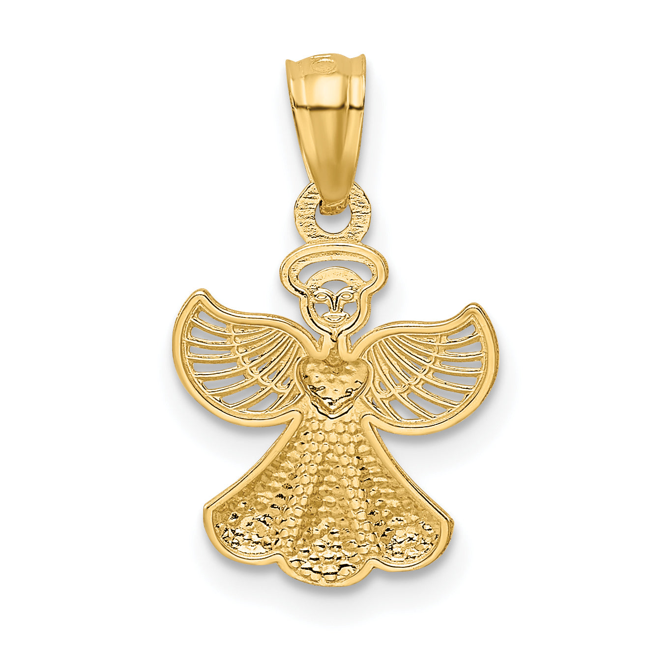 14K Polished Angel Pendant