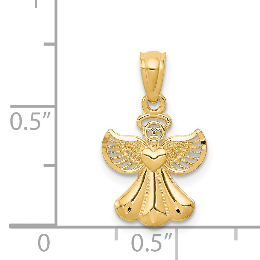 14K Polished Angel Pendant