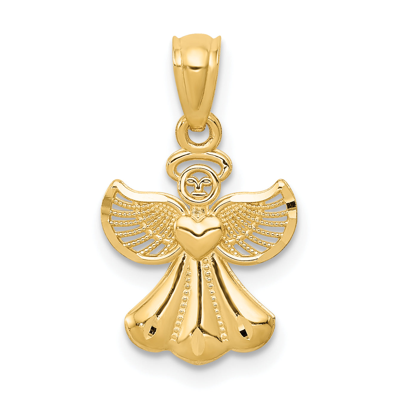 14k Polished Angel Pendant