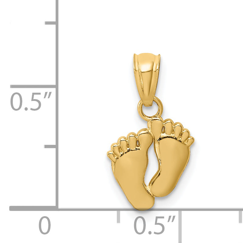 14K Small Feet Pendant