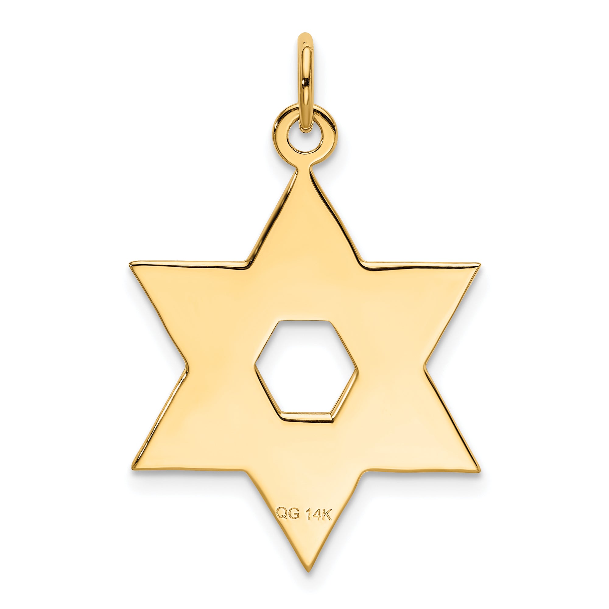 14K Laser Designed Star of David Pendant