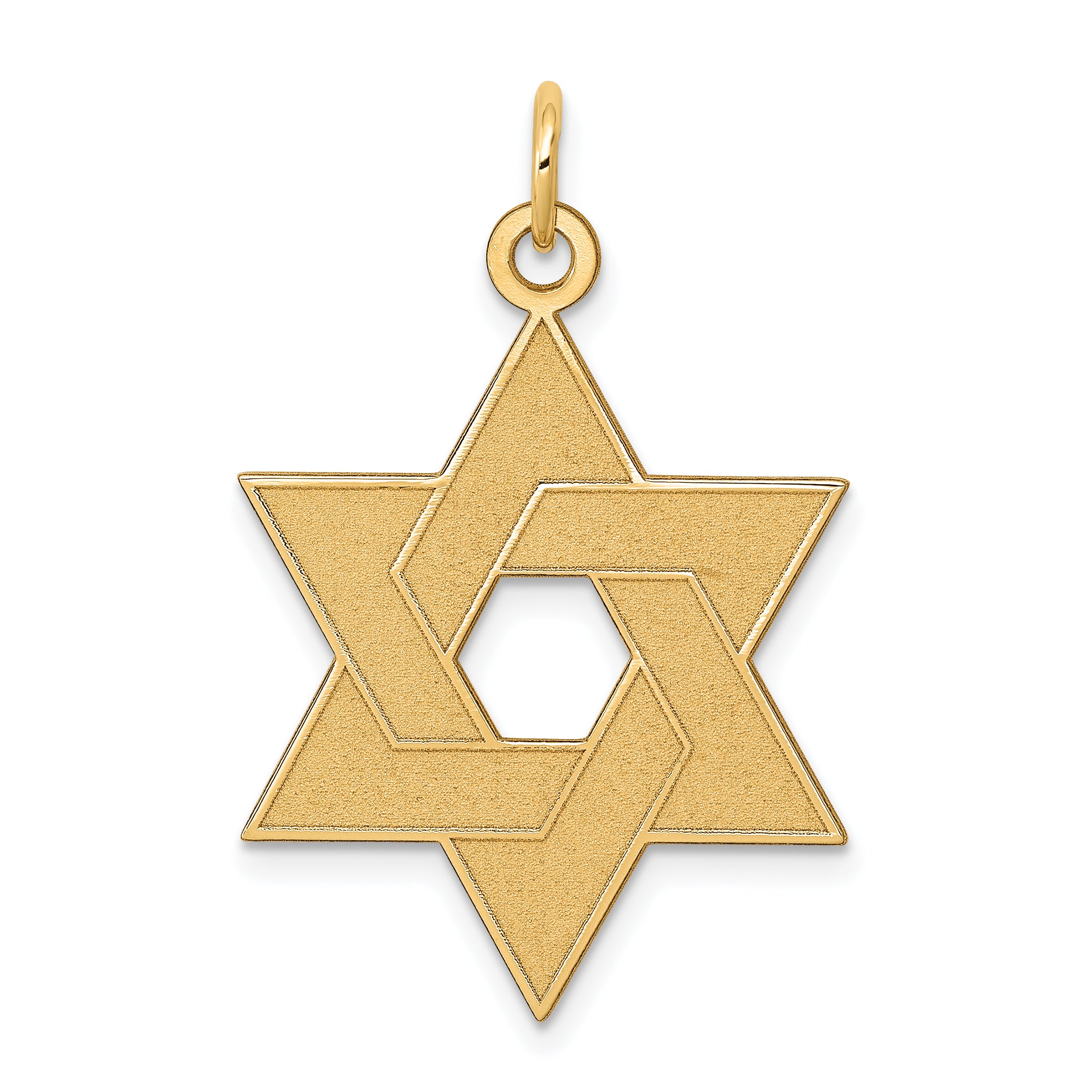 14K Laser Designed Star of David Pendant