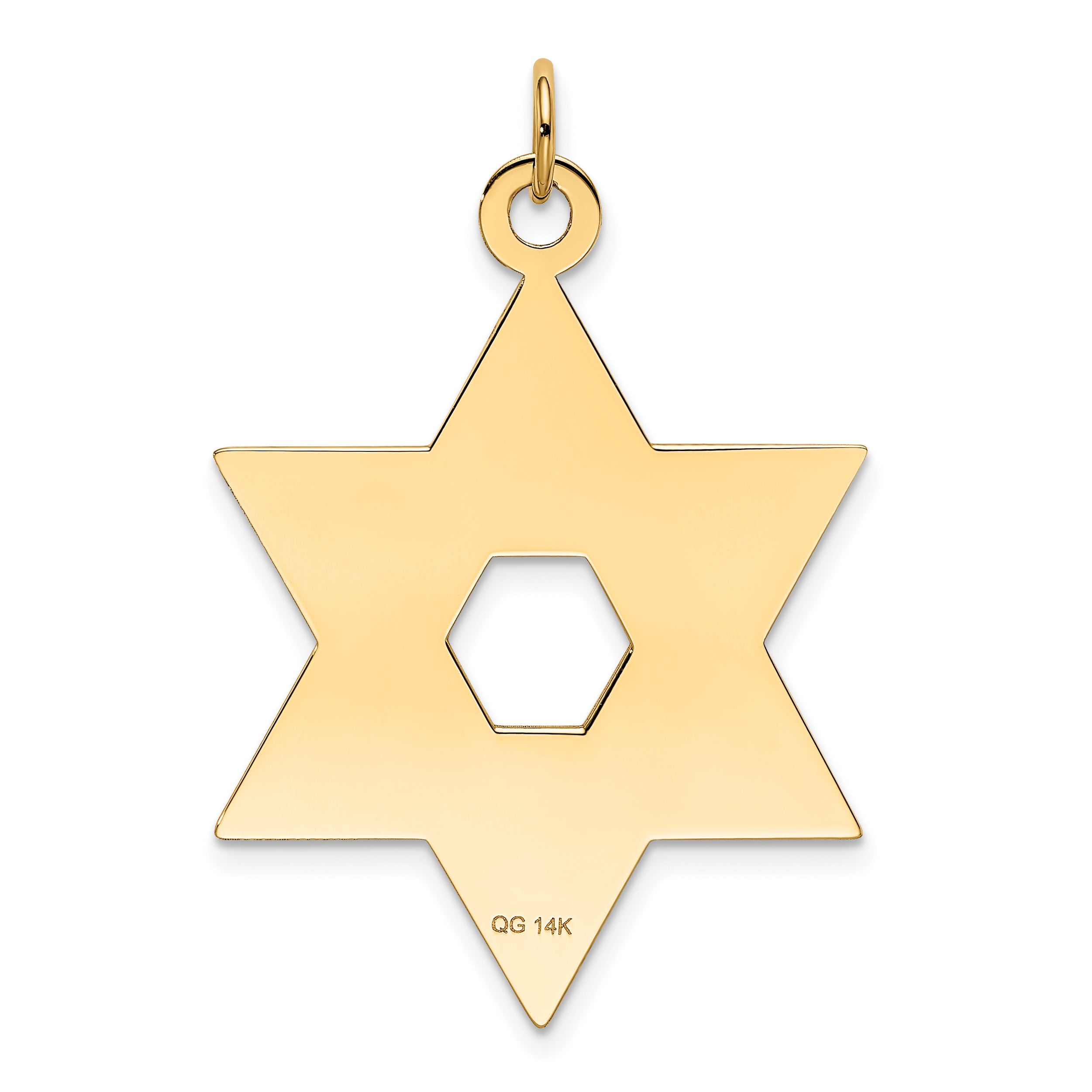 14K Laser Designed Star of David Pendant