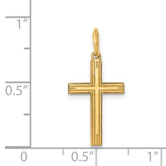 14K Laser Designed Cross Charm