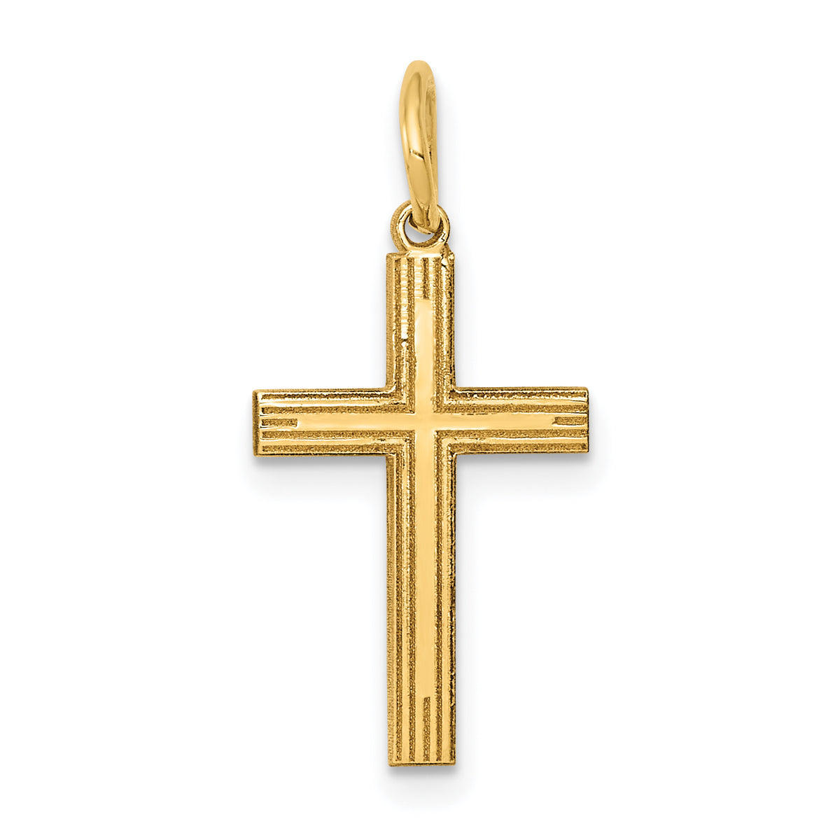 14K Laser Designed Cross Charm