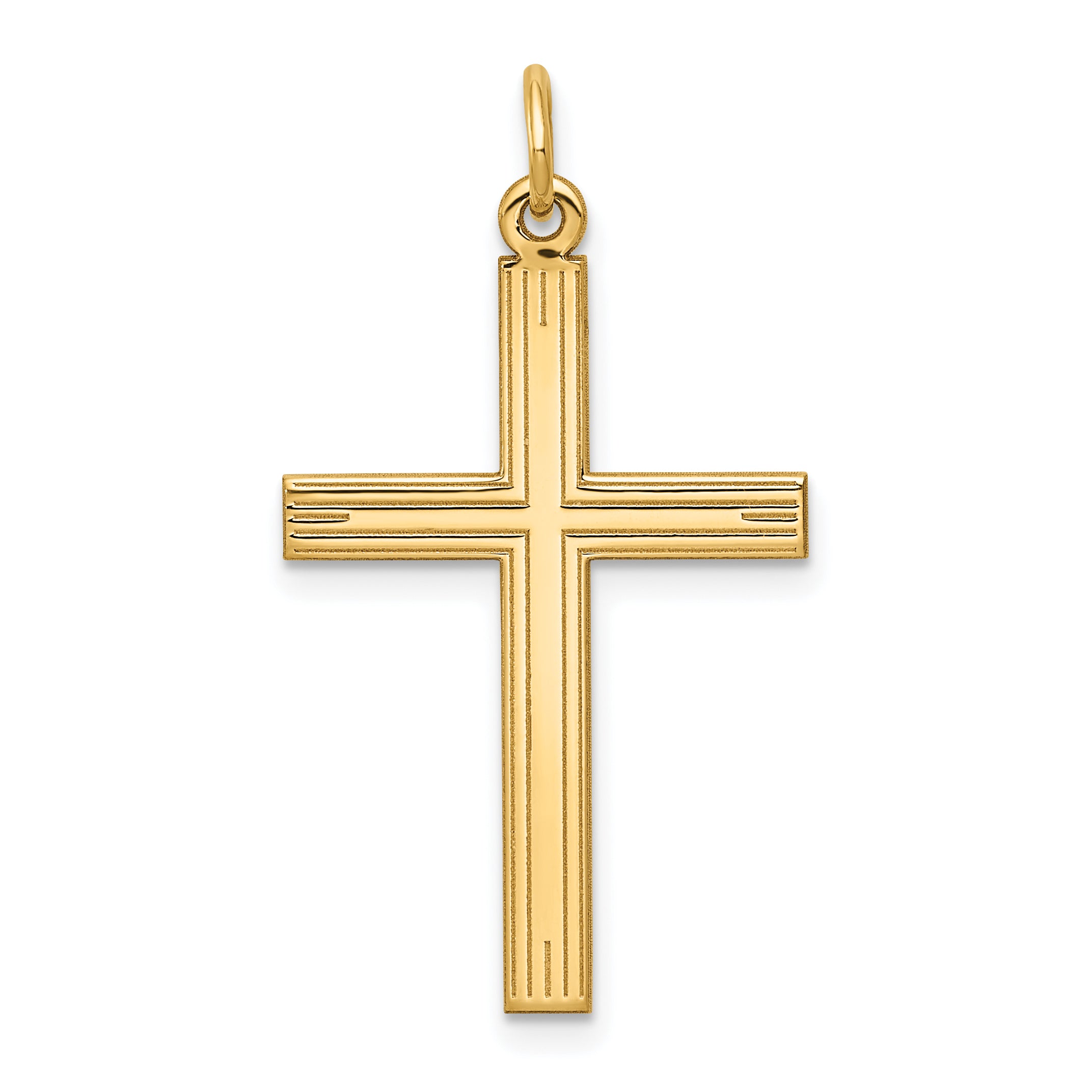 14K Laser Designed Cross Pendant