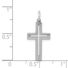 14K White Gold Laser Designed Cross Pendant