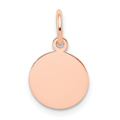 14K Rose Gold Plain .011 Gauge Circular Engraveable Disc Charm