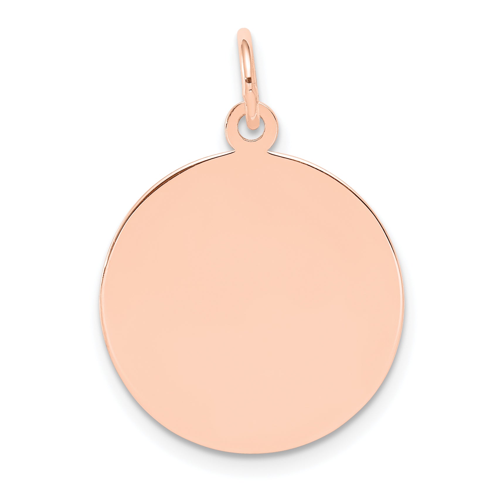 14K Rose Gold Plain .009 Gauge Circular Engraveable Disc Charm