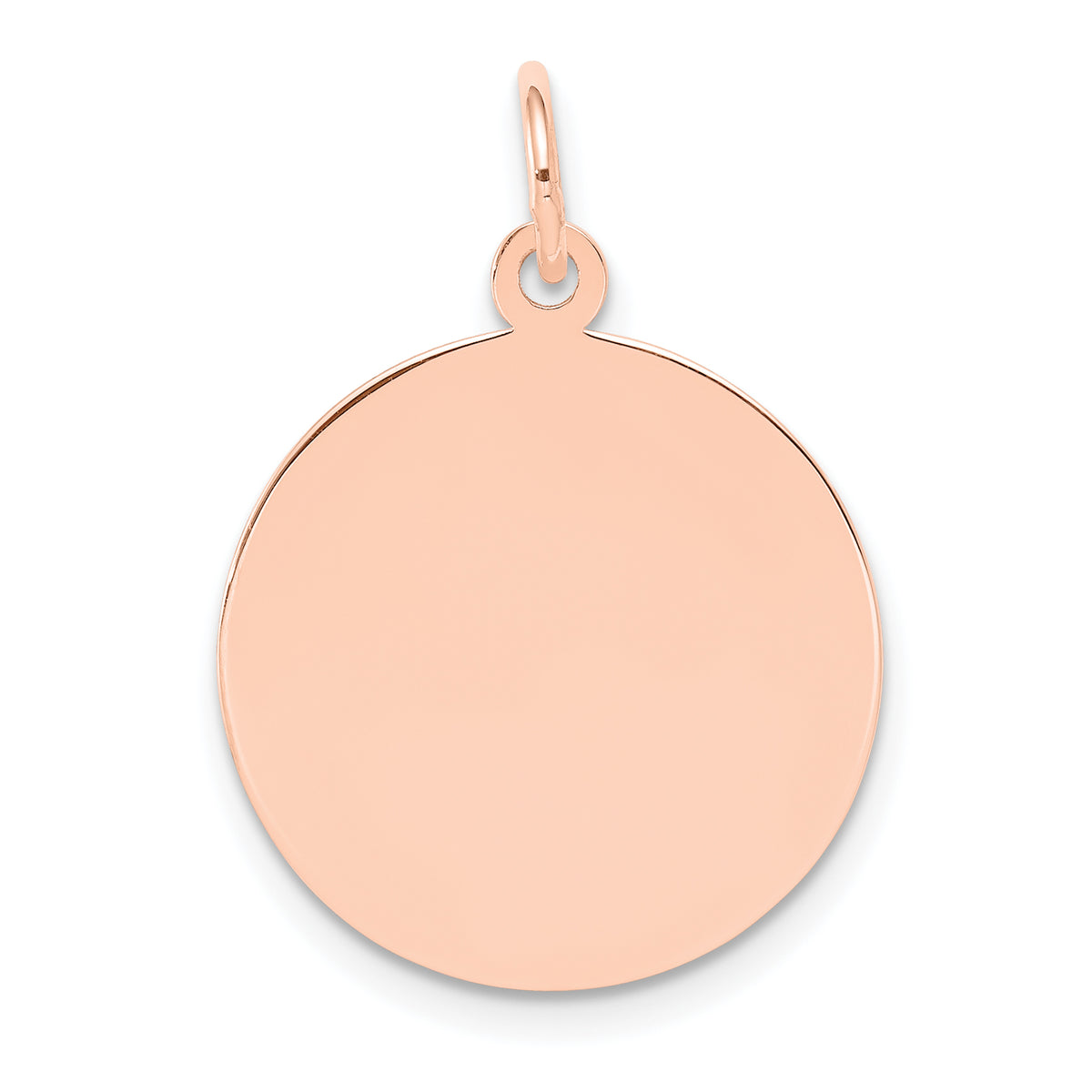 14K Rose Gold Plain .013 Gauge Circular Engraveable Disc Charm