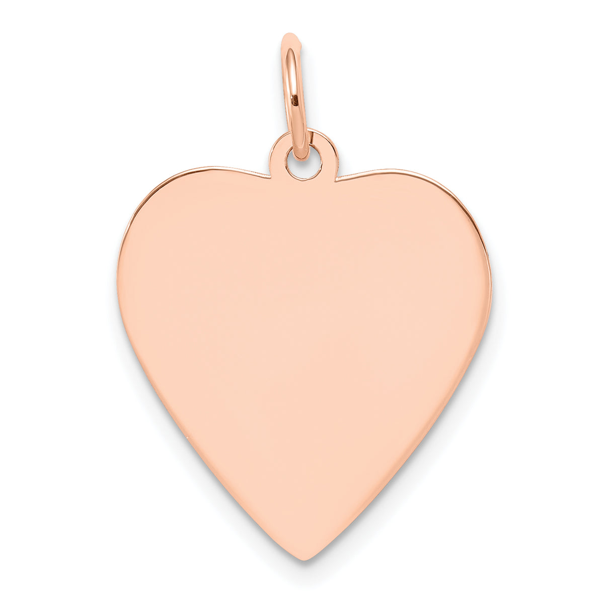 14K Rose Gold Plain .013 Gauge Engraveable Heart Disc Charm