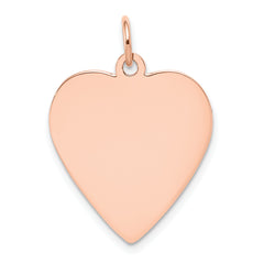 14K Rose Gold Plain .013 Gauge Engraveable Heart Disc Charm