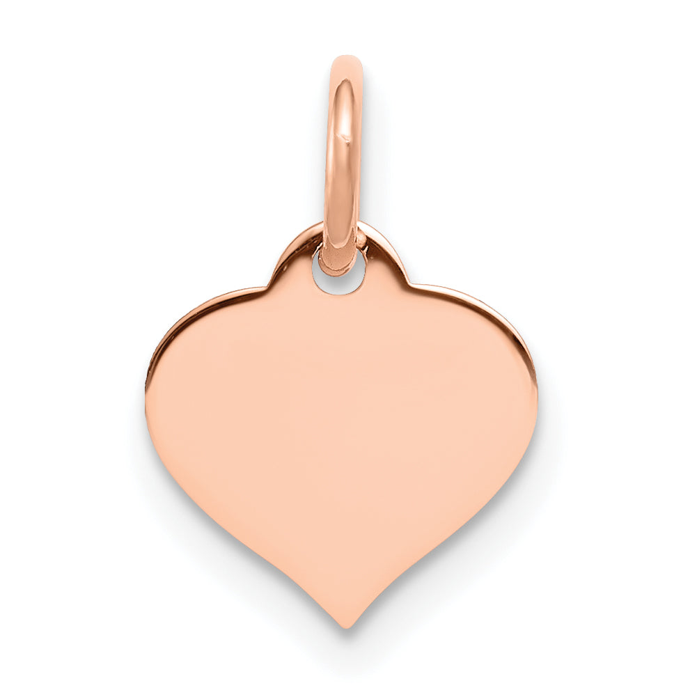 14K Rose Gold Heart Disc Charm