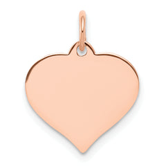 14K Rose Gold Heart Disc Charm