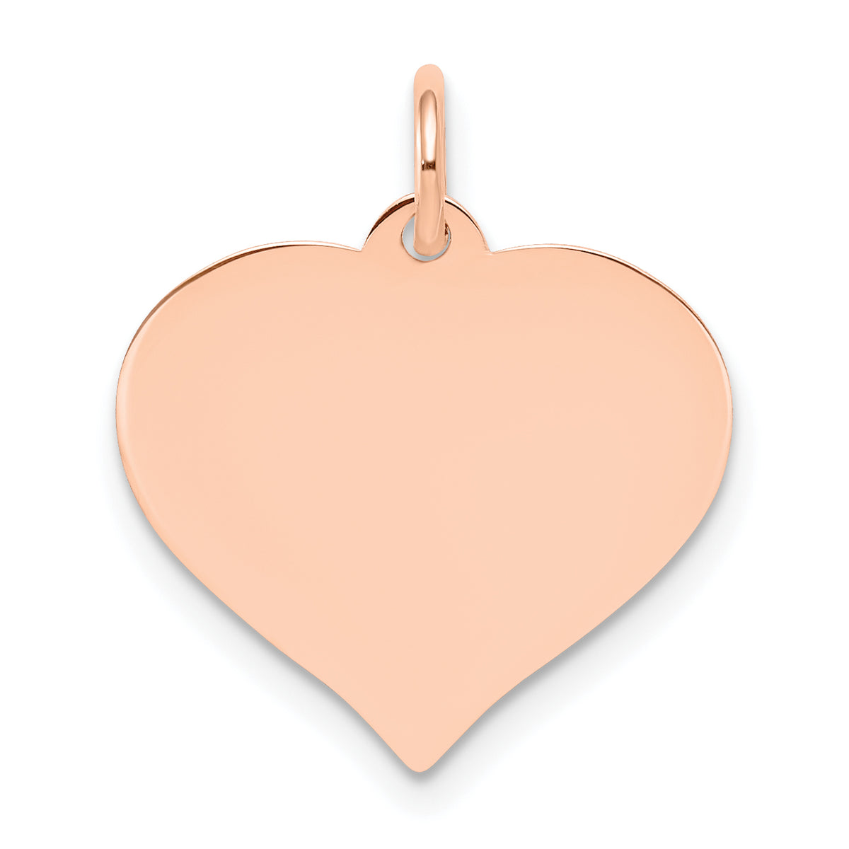 14K Rose Gold Heart Disc Charm