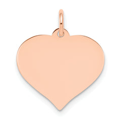 14K Rose Gold Heart Disc Charm