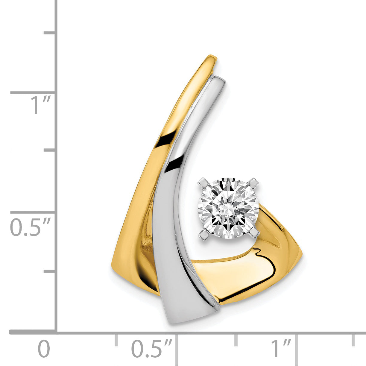 14k Two-Tone Peg Set Diamond Slide Mtg