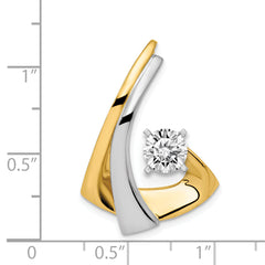 14k Two-Tone Peg Set Diamond Slide Mtg