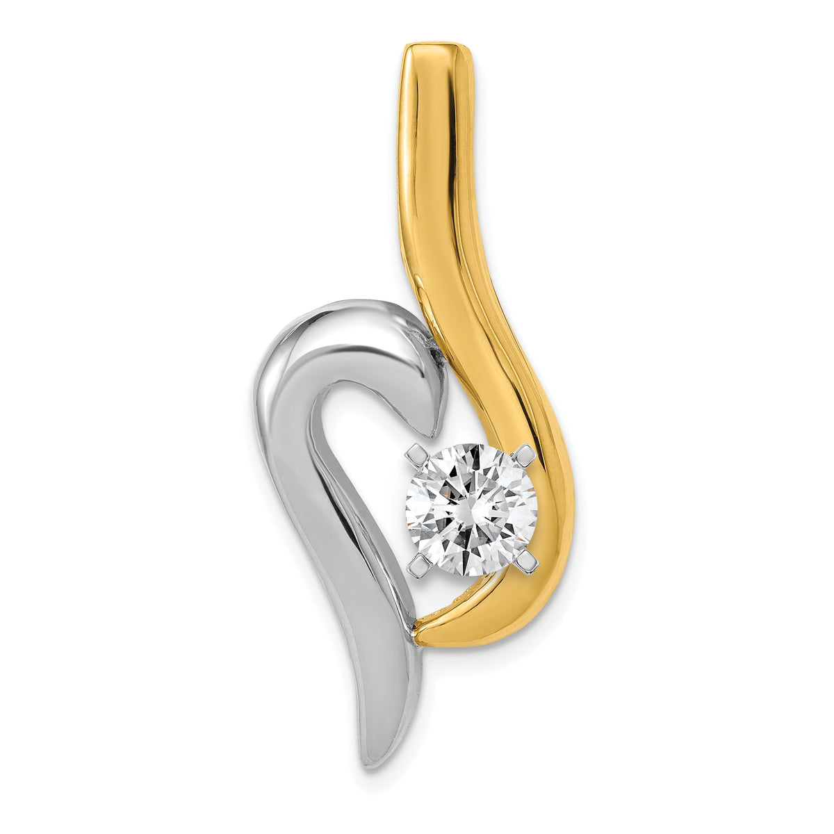 14k Two-Tone Fancy Peg Set Diamond Slide Mtg