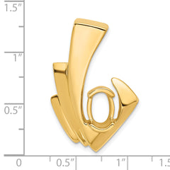 14ky 8mm Omega, 9x7mm Oval Slide Mounting