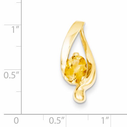 14k 8x6mm Oval Citrine slide