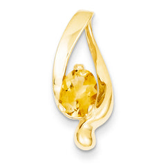 14k 8x6mm Oval Citrine slide