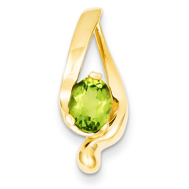 14k 8x6mm Oval Peridot Slide