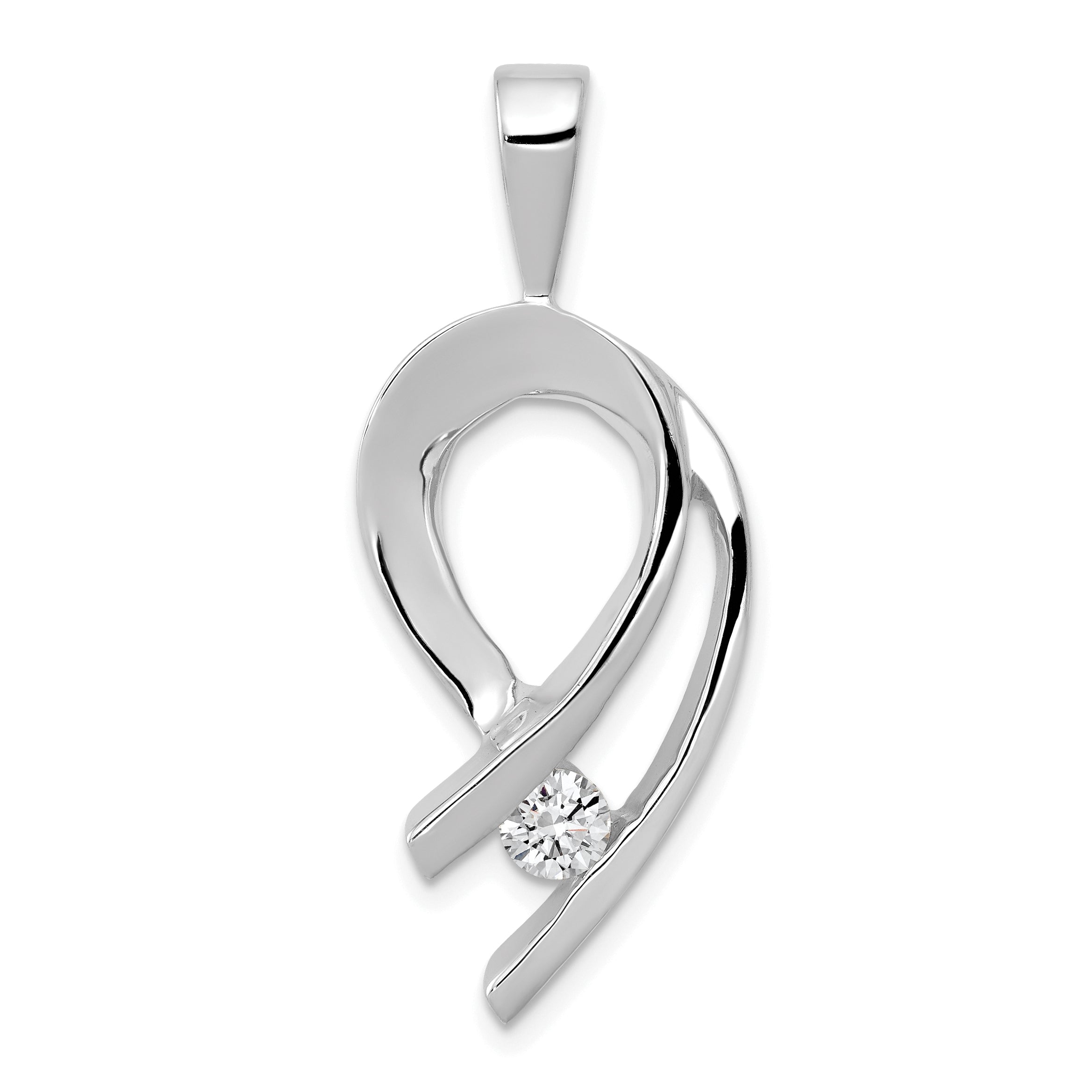 14k White Gold Holds 1-4mm stone, VS Diamond Slide