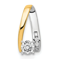 14K Two-tone A Diamond slide