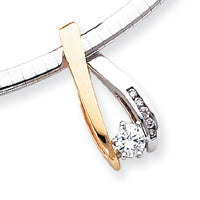 14K Two-tone A Diamond slide