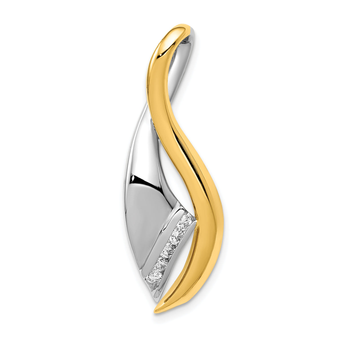 14K Two-tone A Diamond slide