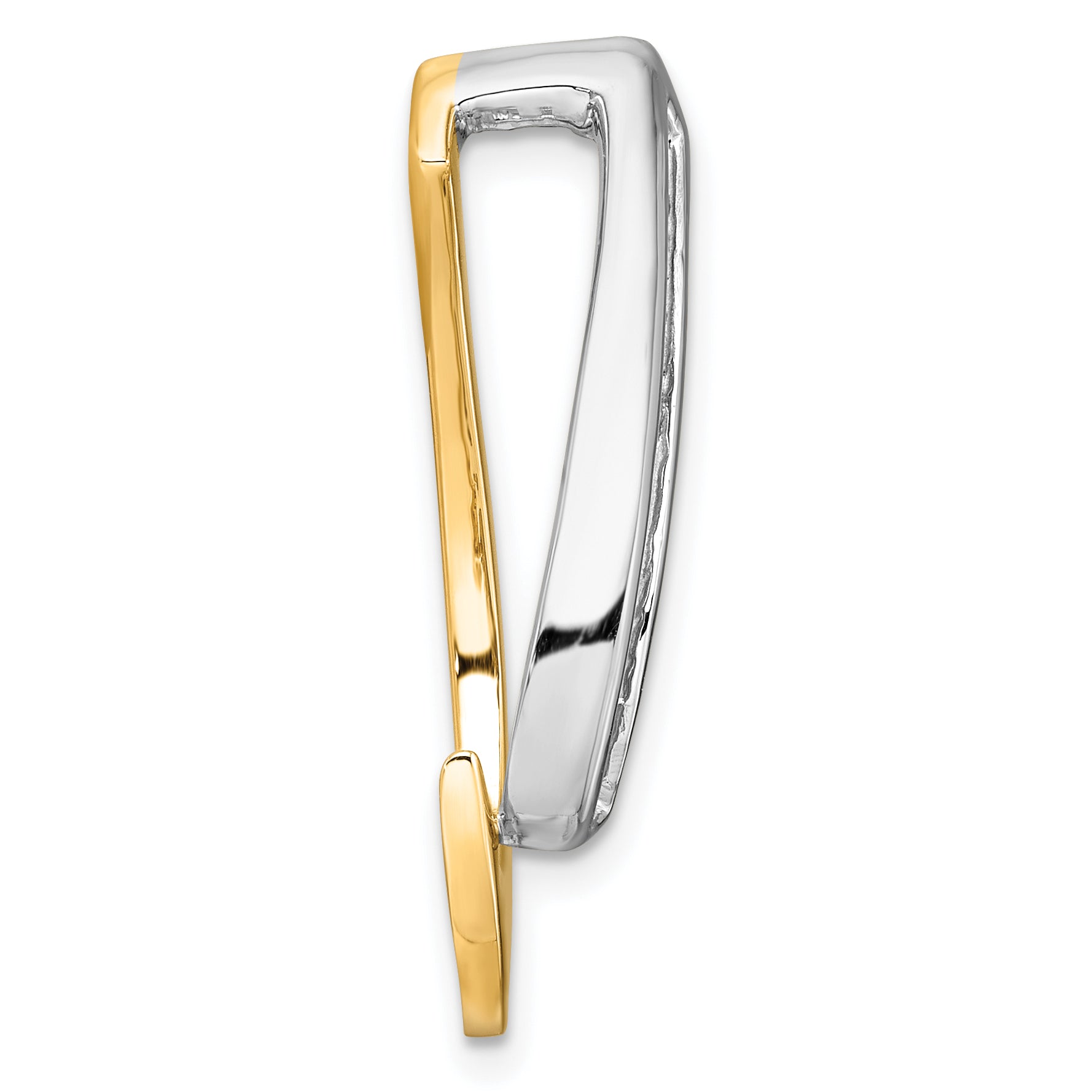 14K Two tone Teardrop Slide Mounting