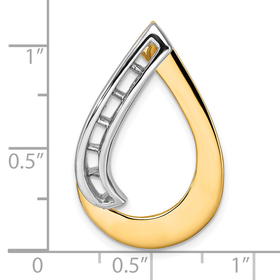 14K Two tone Teardrop Slide Mounting