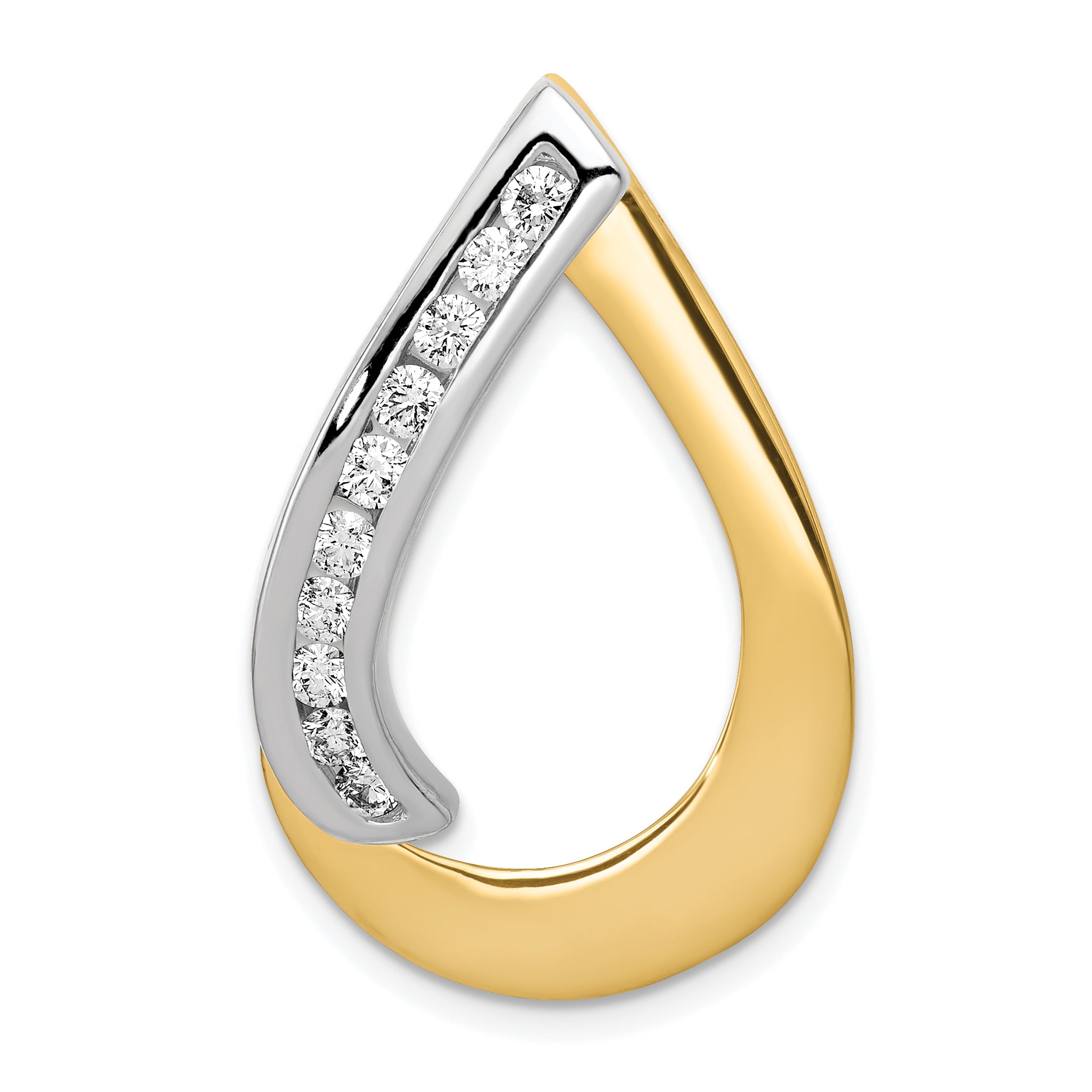 14K Two-tone A Diamond slide