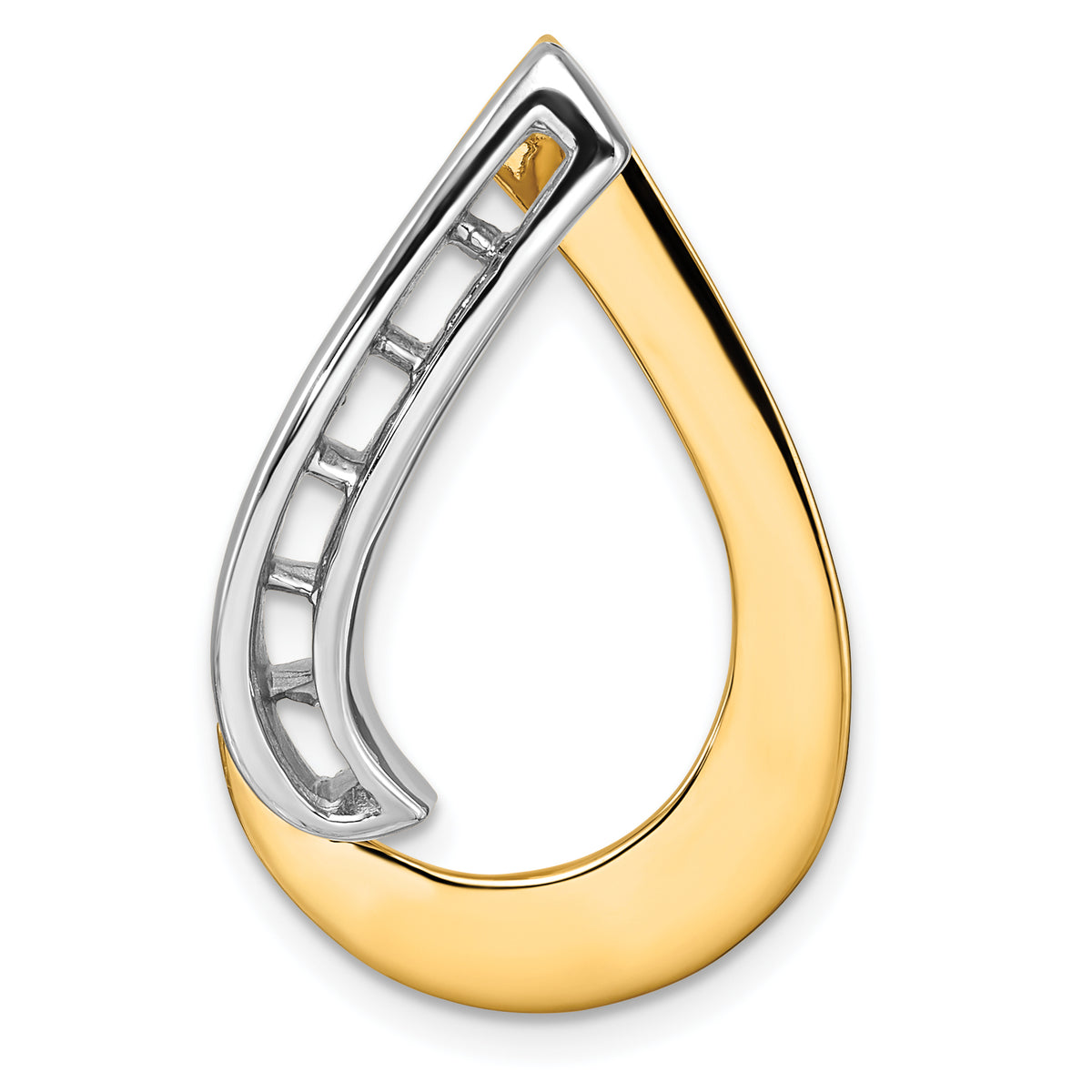 14K Two tone Teardrop Slide Mounting