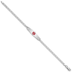 Sterling Silver Rhodium-plated Medical ID Anchor Link Bracelet