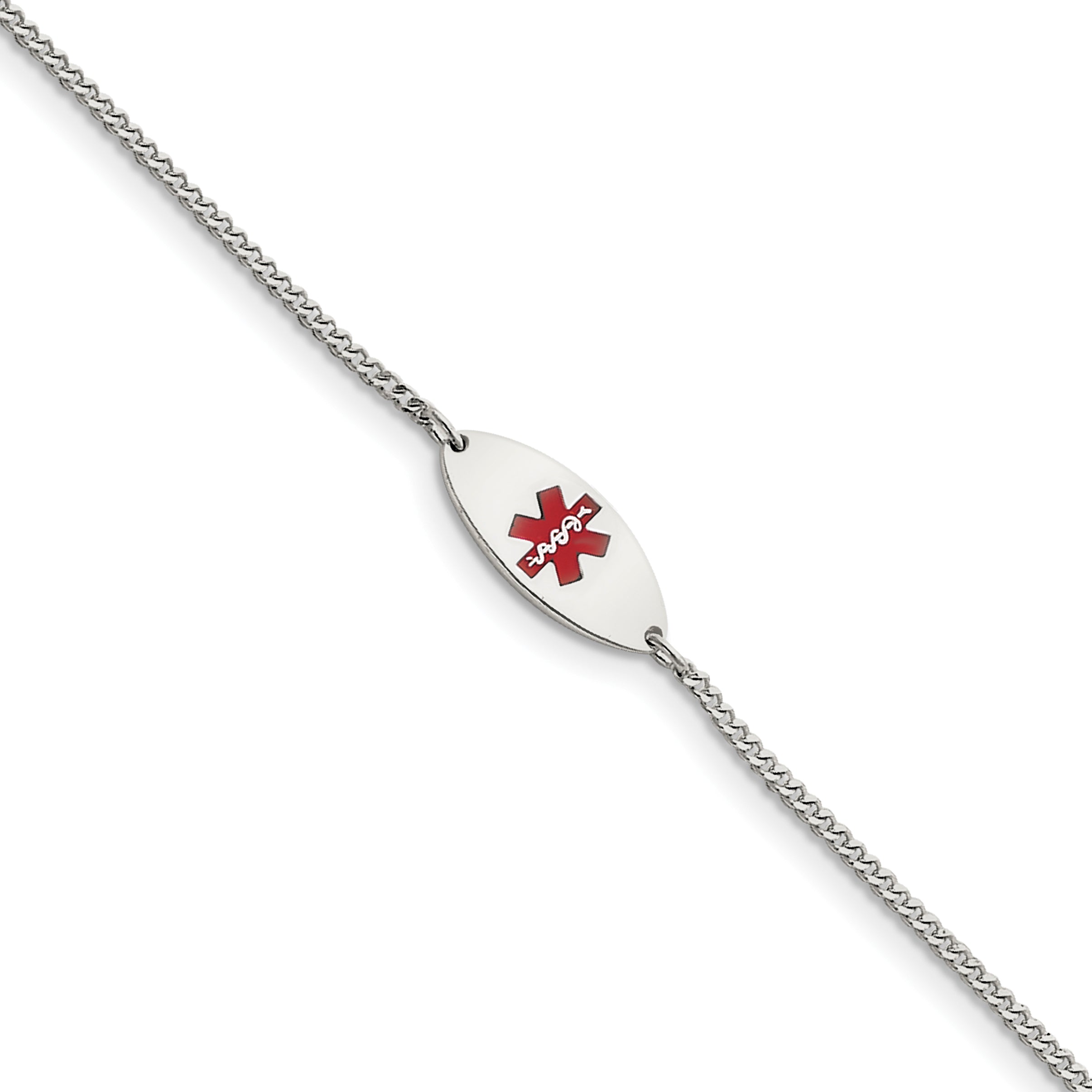 Sterling Silver Enameled Medical Jewelry Bracelet