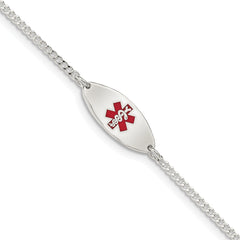 Sterling Silver Rhodium-plated Enamel Medical Jewelry Bracelet